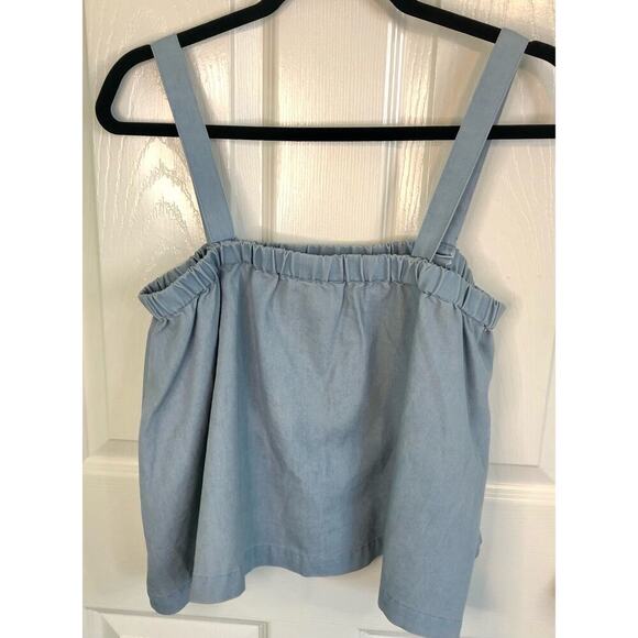 NWT JACK by BB Dakota Blue Chambray Tank Adjustable Straps Swingy Size Medium - Picture 8 of 8